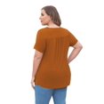thumbnail image 2 of VOIANLIMO Women's Plus Size Summer Tops Short Sleeve Lace Pleated Blouses Tunic Tops M-4XL, 2 of 5
