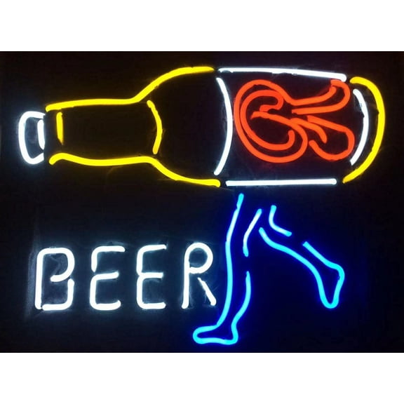 Queen Sense 20" Rainiers Beer Runner Bottle Neon Sign Acrylic Man Cave Handmade Neon Light 120RBRBA2