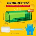 thumbnail image 7 of HIBIBUD 2026 New Mouse Traps,6 Pack Humane Mouse Traps for Indoors and Outdoors,Reusable Live Catch and Release Mouse Traps with Cleaning Brush and Gloves,Quick,Effective and Easy to Clean, 7 of 7