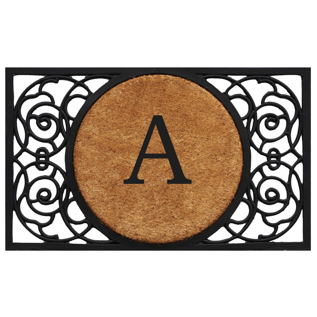 Calloway Mills Armada Circle Monogram Outdoor Doormat 22" x 36" (Letter J)