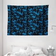 thumbnail image 1 of Camouflage Tapestry, Dark Toned Pattern Combat Equipment Masking and Hiding Army Attire, Wall Hanging for Bedroom Living Room Dorm Decor, 80W X 60L Inches, Black Blue Chocolate, by Ambesonne, 1 of 2