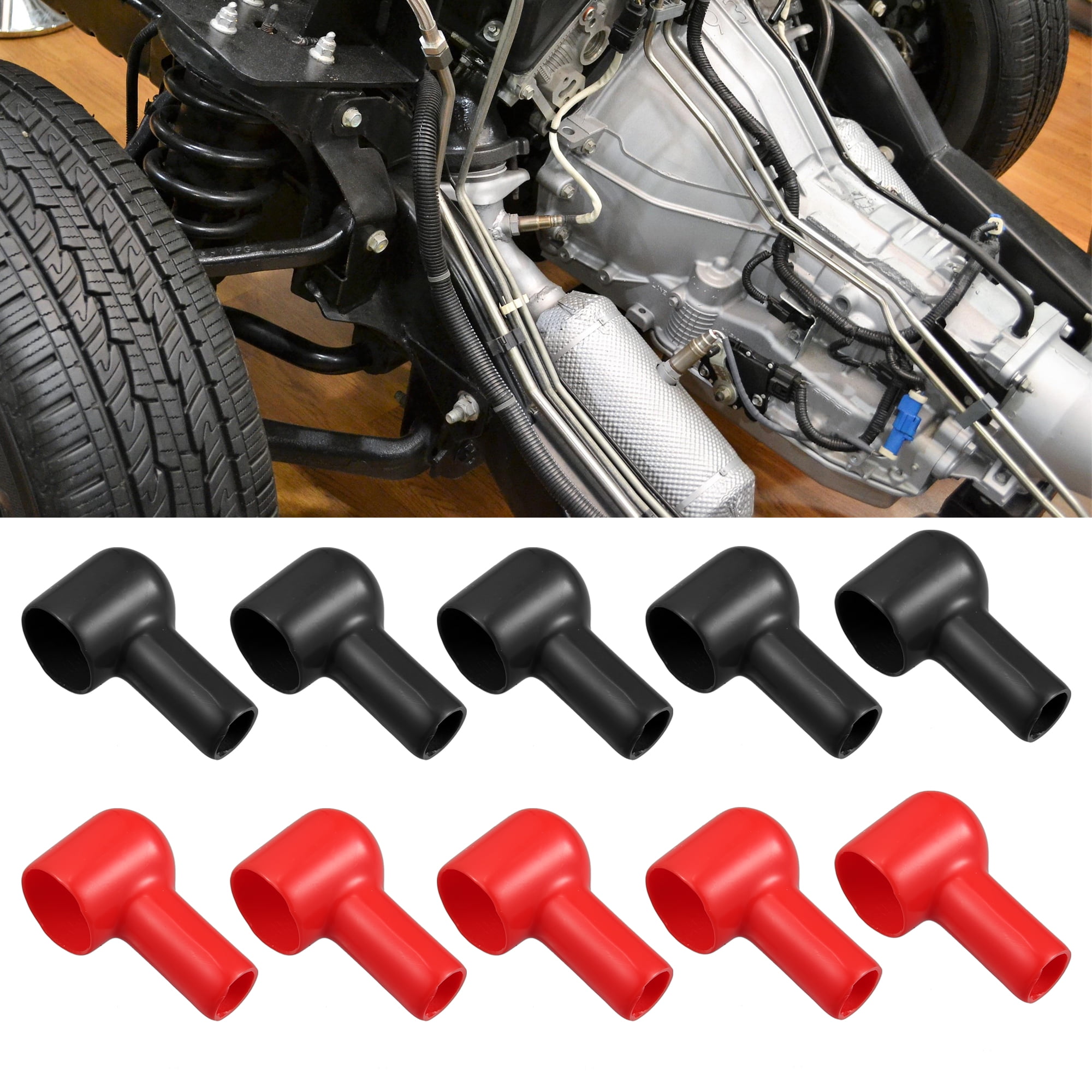 Unique Bargains Battery Terminal Insulating Rubber Covers Red Black for Car Boat 20 Pcs