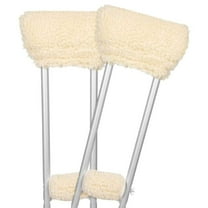 Vive Sheepskin Crutch Pads & Hand Grips – Comfortable, Breathable, Machine-Washable Crutch Covers – Premium Latex-Free Padding for Armpits & Hands, White