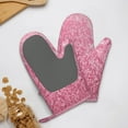 thumbnail image 4 of Hirioo Pink Glitter for Silicone Oven Mitts for BBQ, Baking, Cooking, Set of 2, Heat Resistant 260℃, Non-Slip Kitchen Essentials, 4 of 6