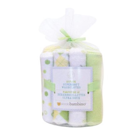 UPC 846241003079 product image for Piccolo Bambino Set of 12 Essential Washcloths, Yellow | upcitemdb.com