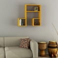 thumbnail image 2 of Ada Home Decor Furniture 34.65" 3 Tier Mustard Wiola Modern Wall Shelf, 2 of 3