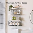 thumbnail image 2 of Estantería flotante de pared AMADA HOMEFURNISHING con cesta, 2 of 7