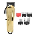 thumbnail image 2 of Cortadora de pelo eléctrica de precisión con enchufe estadounidense, compatible con 100-240 V, recortadora de pelo recargable dorada para hombres, 2 of 8