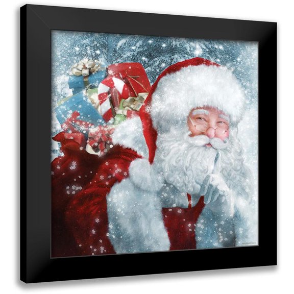 Bluebird Barn 12x12 Black Modern Framed Museum Art Print Titled - Santa Presents