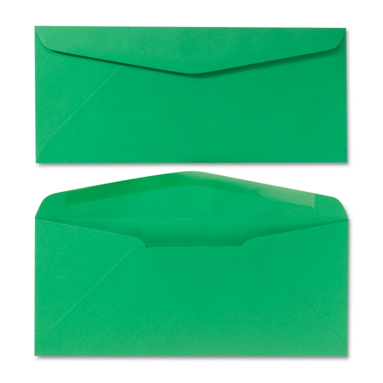 Colored Envelope, #10, Commercial Flap, Gummed Closure, 4.13 x 9.5, Green, 25/Pack Colored Envelope, #10, Commercial Flap, Gummed Closure, 4.13 x 9.5, Green, 25/Pack