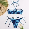 thumbnail image 4 of Swimsuits for Women,Women's Split Tie-Dye Print Bikini Swimsuit with Underpants Open Back Swimwear Blue 8-10(L), 4 of 8