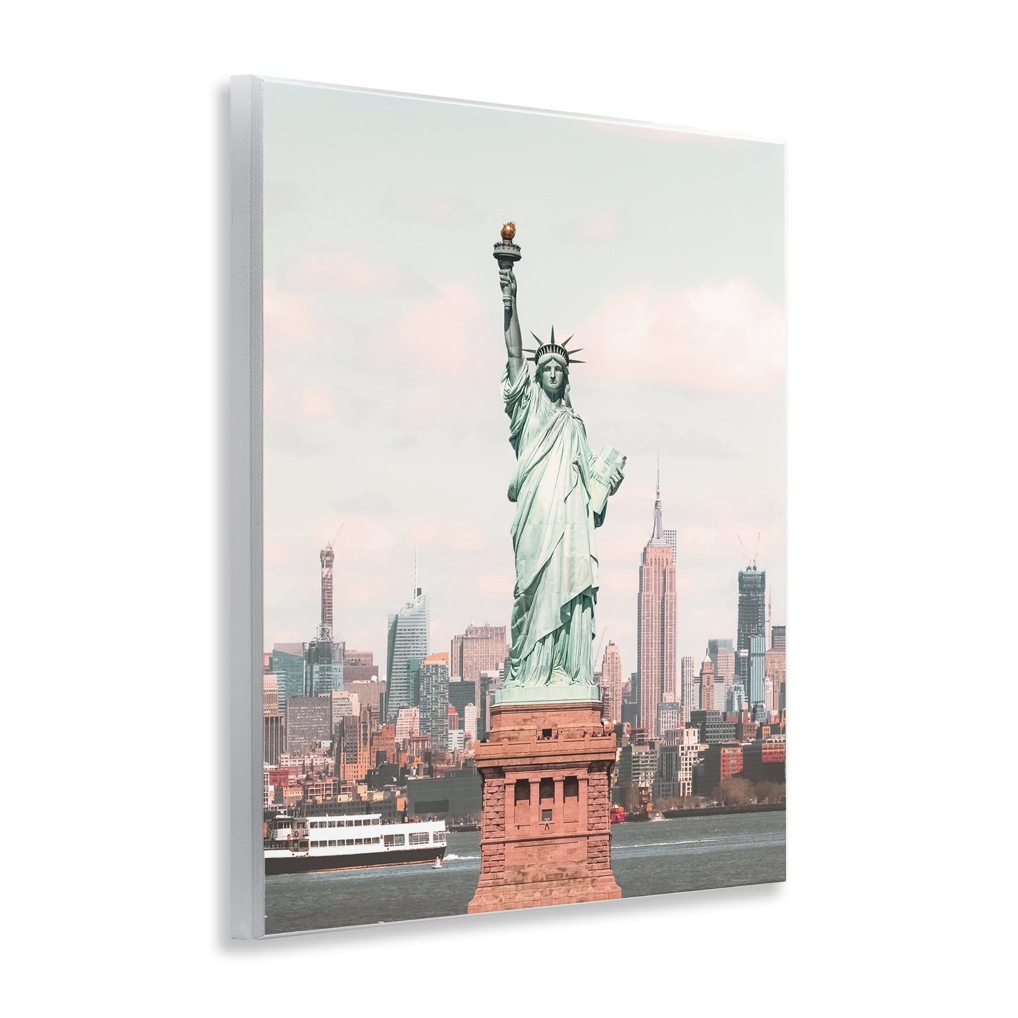 Stupell Industries Statue of Liberty Skyline Cities & Countries Photography Unframed Art Print Wall Art, 11 x 14