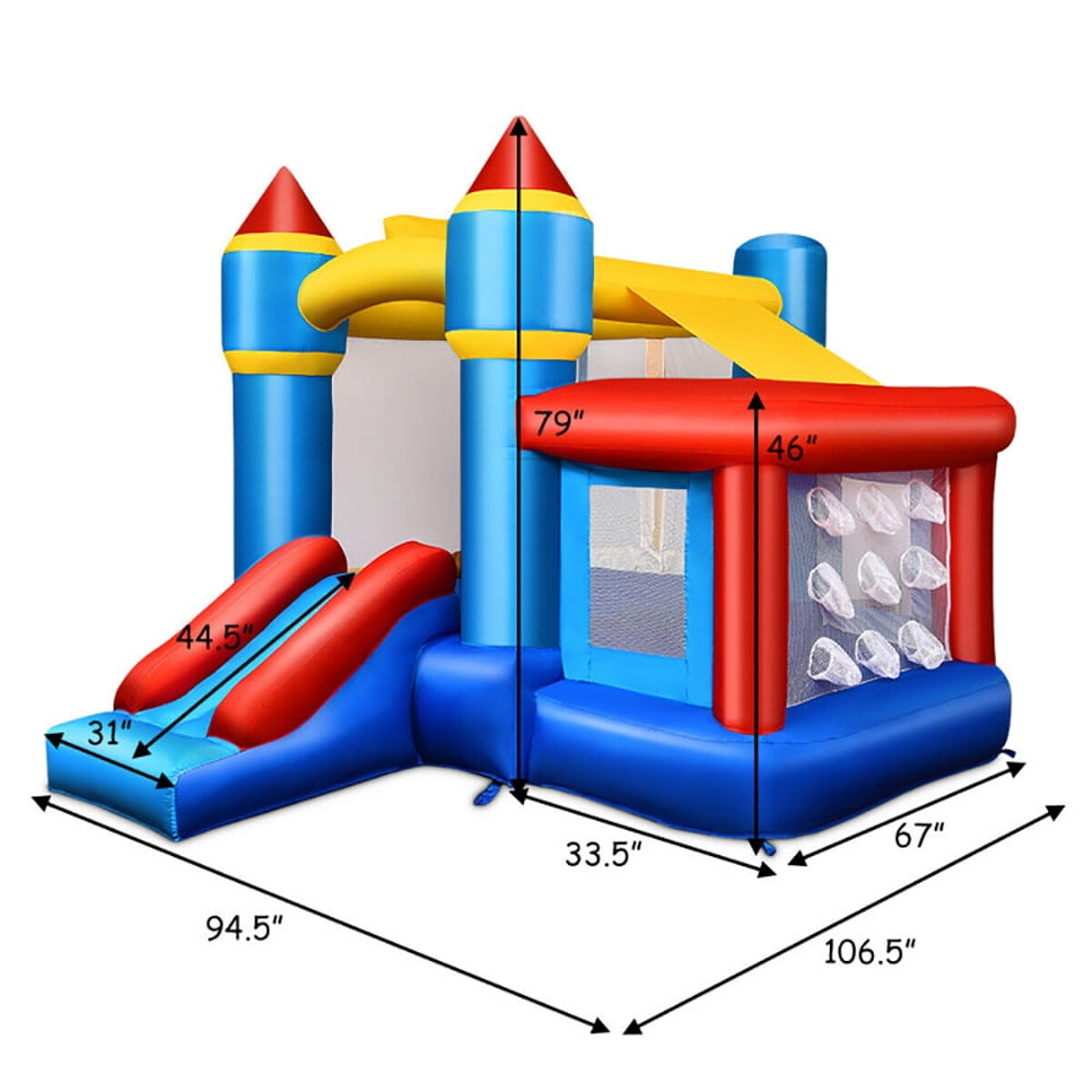 Aimee Lii Kids Inflatable Castle Bounce House without Blower, Playhouse for Kids Outdoor