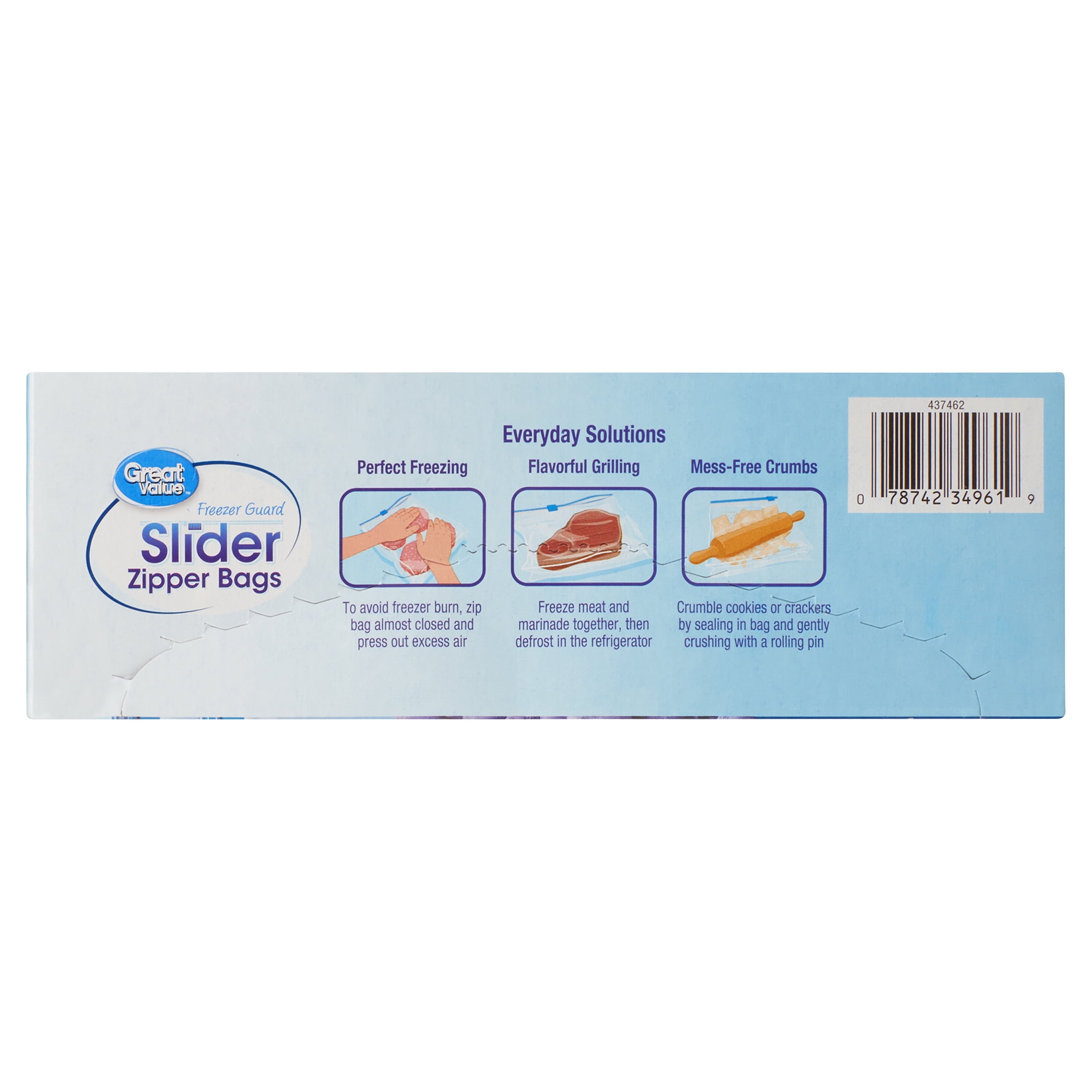 Great Value Fresh Seal Slider Zipper Bags, Quart Storage, 50 Count -  DroneUp Delivery
