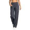 thumbnail image 3 of Zulora Women's Cargo Yoga Pants High Waist Stretchy Waistband Loose Straight Leg Casual Workout Trousers with Side Pockets, 3 of 10