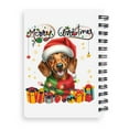 thumbnail image 2 of Merry Christmas Santa Dachshund Scarf Twinkling Lights Xmas Holiday Spiral Bound Journal Wiener Dog Lover Gifts Idea 5x7in Spiral Notebook - 00022, 2 of 5