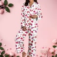 thumbnail image 5 of Yuanlong Women Pajama Set 2-Piece Long Sleeve Shirt And Pants Heart Butterflies Print Lounge Sets Valentine Comfort Stylish Sleepwear, 5 of 9