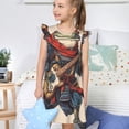 thumbnail image 4 of Balery Samurai Frog Guitar Camisón de princesa para niñas, pijama de algodón con mangas abullonadas, suave y bonito.-X-Large, 4 of 6
