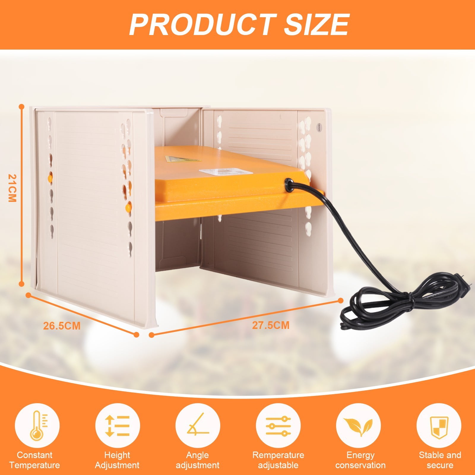 JIAN YA NA Chicken Coop Heater, Brooder Heater for Chicks, Chick Brooder Heating Plate, Chicken Coop Warmer with Adjustable Height and Angle