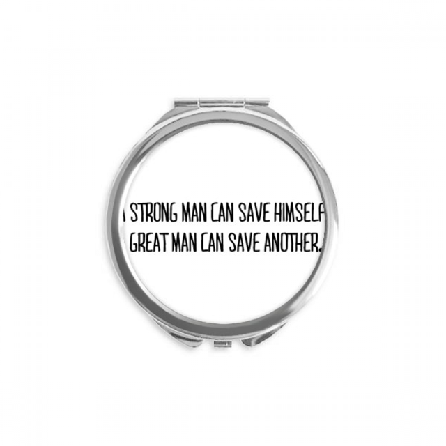 Strong Or Great Man Description Hand Compact Mirror Round Portable Pocket Glass