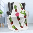 thumbnail image 4 of Cactus Soft Flannel Fleece Throw Blanket, Digitally Composed Echino Chin Hedge Cephalocereus Cactus Varieties Cartoon, Cozy Plush for Indoor and Outdoor Use, 50" x 70", Multicolor, by Ambesonne, 4 of 5