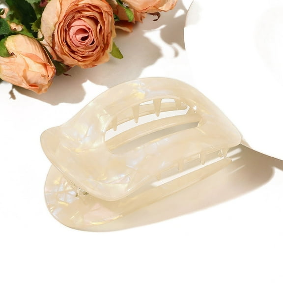 2 pc Oval Cellulose Acetate Claw Hair Clips Hair Accessories for Women & Girls PeachPuff 100x65mm