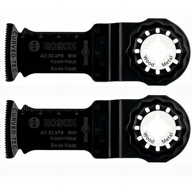 Accesorios Bosch 2x AIZ 32 APB Hoja de inmersión para madera y metal (para madera y acero sin templar, 50 x 32 mm, accesorio multiherramienta)