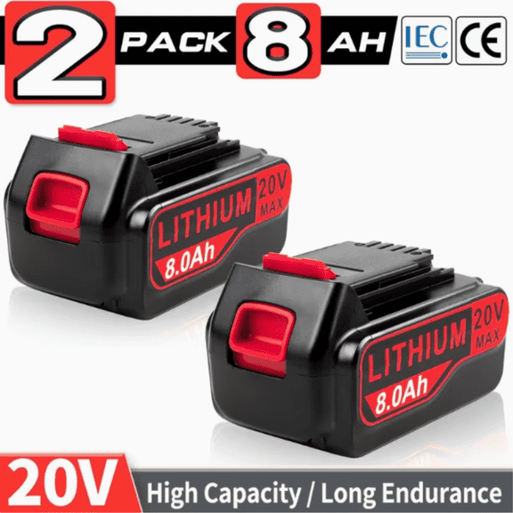 2X 8.0AH Replacement for B D LBXR20 20V Volt battery LB2X4020 LITHIUM Cordless