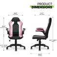 thumbnail image 4 of Magshion PU Leather Computer Gaming Office Chair, with Flip-Up Arms Working Desk Office Seat, Black/Pink, 4 of 12