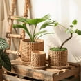 thumbnail image 4 of Faux Woven Grid Cement Pot, 4 of 12