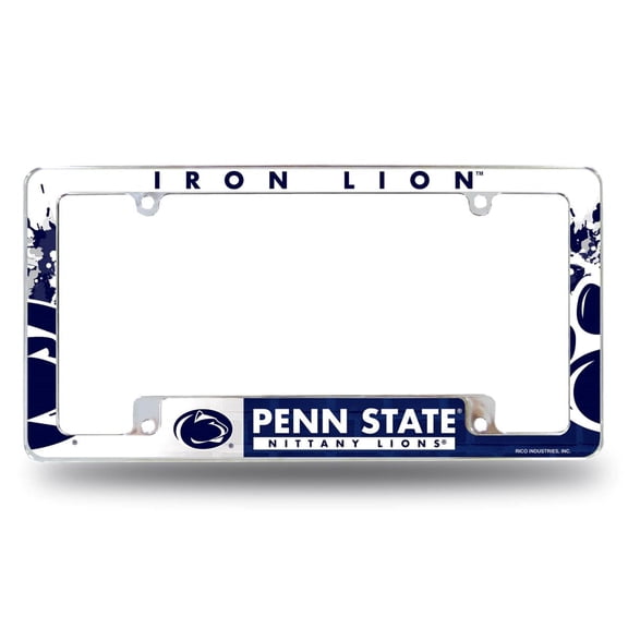 Iron Lion Penn Chrome Metal License Plate Frame