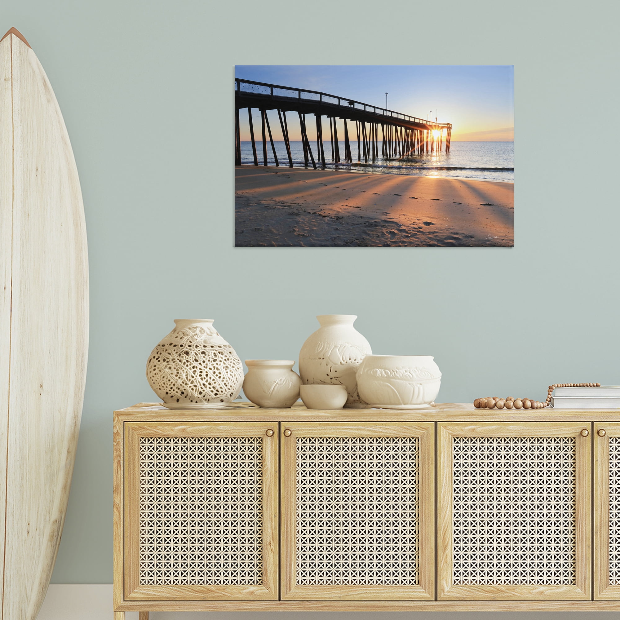 Stupell Industries Tall Sunlit Dock Landscape & Nature Photography Wrapped Canvas Art Print Wall Art, 36 x 24