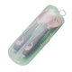thumbnail image 1 of Equipo para niños pequeños con estuche de viaje, cuchara y tenedor para bebés, manejo flexible de silicona, resistencia al calor fácil de agarrar, 1 of 5