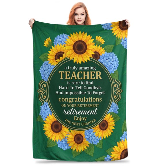 Retirement Throw Blanket Teacher Retirement Gifts for Women Retired Gift for Teachers Teacher Retirement Gifts Cozy Fuzzy 50x40