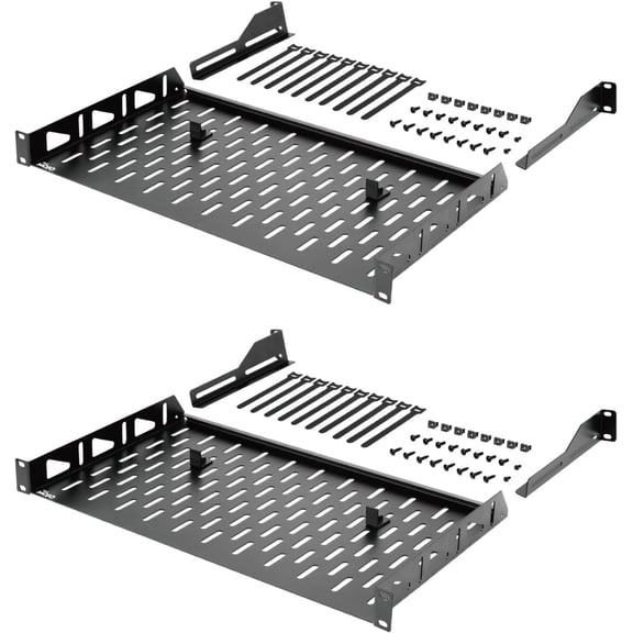 1U Rack Shelf,Server Rack Shelf 10 inch Depth,Rack Mount Shelf with Anti-Slip Stops,Network Shelves for 19 in Equipments