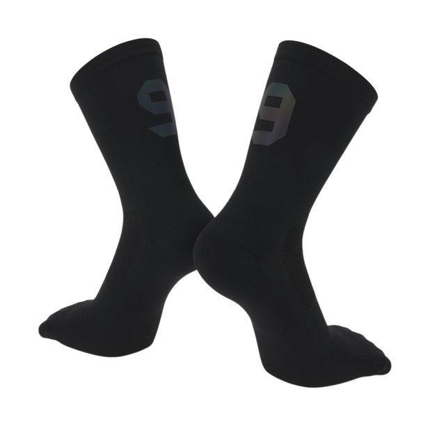 Calcetines de ciclismo Unique Bargains, transpirables, absorbentes de sudor, anti-fricción, negros, tamaño L, 1 par, número 9