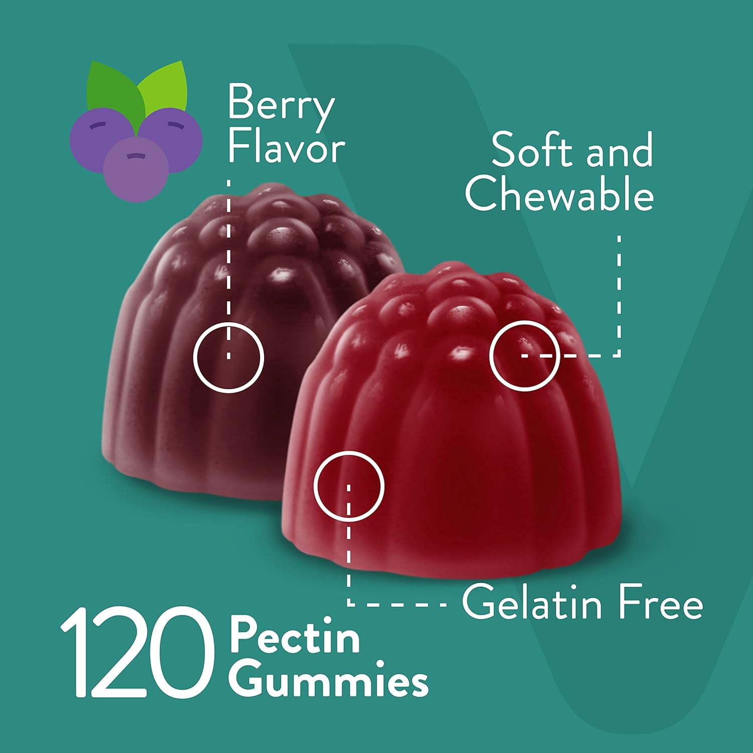 VITEEY Probiotic Gummies with Prebiotic Fiber, Gut & Immune Support, Berry Flavor 60 Count, 2 Pack