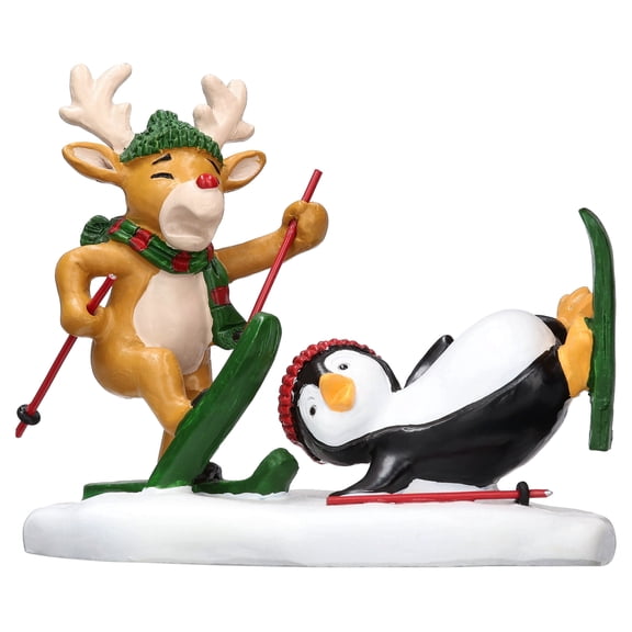 Reindeer Rescue Christmas Village Decorative Figurine, Multicolor, 3.8", by Holiday Time
