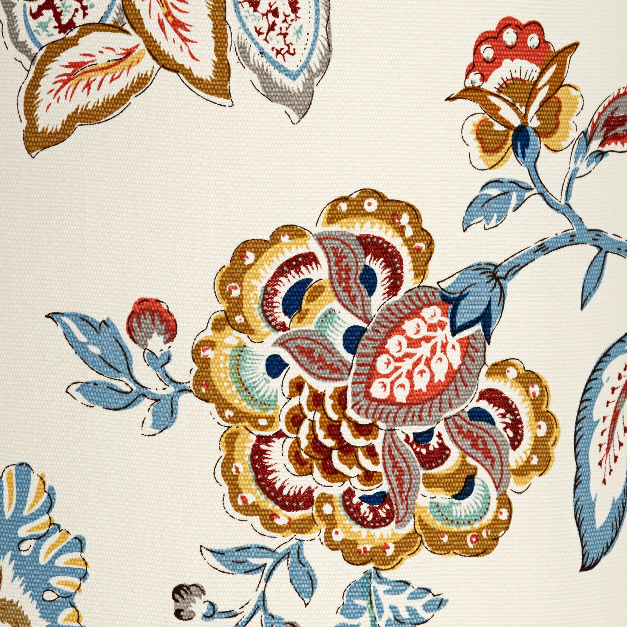 Springcrest Set of 2 Drum Print Lamp Shades Multi-Color Paisley Medium 14" Top x 16" Bottom x 11.5" High Spider Harp and Finial