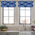 thumbnail image 4 of LALILO Kitchen Curtain Valance Blue Paisley Ethnic Rod Pocket Window Curtain 52"x 18" Set of 2, 4 of 6