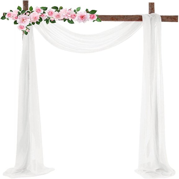 Multipurpose Wedding Arch Draping, Sheer Chiffon Curtain Offers Graceful Wrinkle-Free Elegance For Weddings, Home Decor, And Ceremonies (70X550Cm)