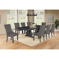 thumbnail image 2 of Dark Gray Wood Dining Set with Extendable Table and Gray Linen Chairs, 2 of 5