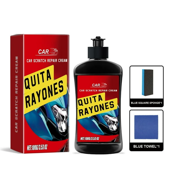 Eliminador de rayones para autos de grado profesional, compuesto corrector de pintura que elimina defectos y agrega brillo y lustre, elimina rayones de una sola etapa y capa transparente.