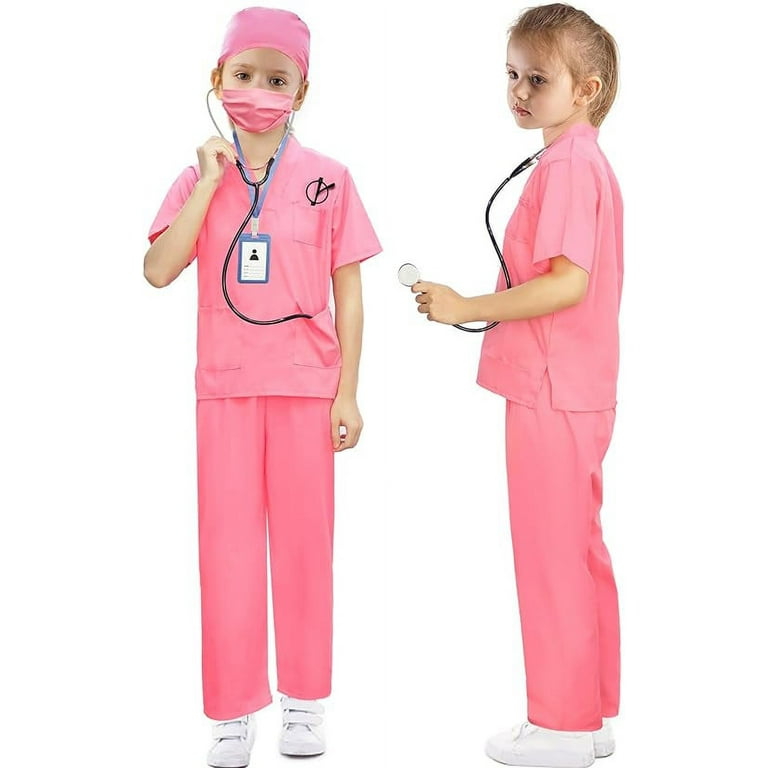 Doctor Costume For Kids, Scrubs pants with accessories set toddler children  cosplay 3-11 Years 