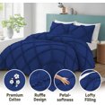 thumbnail image 2 of BedDecor 400TC 100% Egyptian Cotton 3PC Egyptian/Royal Blue Full/Queen Size Diamond Ruffle Duvet Cover Set, 2 of 8