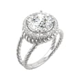 thumbnail image 2 of 2.94 CTW DEW Round Moissanite Halo Engagement Ring in 14K White Gold, 2 of 7