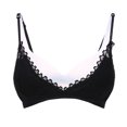 thumbnail image 1 of Bralette con relleno acolchado de encaje floral Sujetador sin cables correas ajustables Bralette cóm Abanopi Negro, 1 of 5