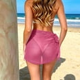 thumbnail image 5 of Women's Sarong Coverups Swim Cover Up Skirt Short Drawstring Wrap Skirt Beach Sheer Swimsuit Cover Ups Sheer Bikini Bathing Suit, 5 of 7