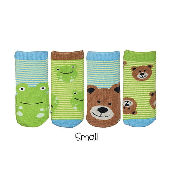 FlapJackKids Sock Safari Frog and Bear Baby Socks 8 Socks Size 0-12 Months