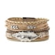 thumbnail image 1 of s bohemia brazalete de material cuero de múltiples capas de cuerda vintage Beige Yuyangstore Pulsera de hojas multicapa, 1 of 6